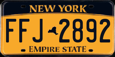 NY license plate FFJ2892