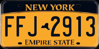NY license plate FFJ2913