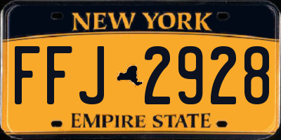 NY license plate FFJ2928