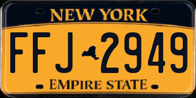 NY license plate FFJ2949