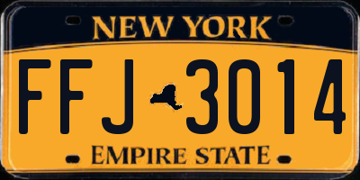 NY license plate FFJ3014