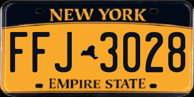NY license plate FFJ3028