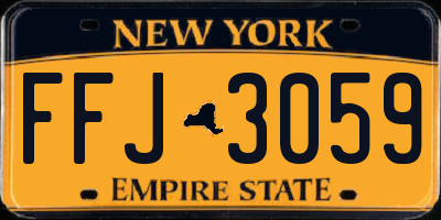 NY license plate FFJ3059