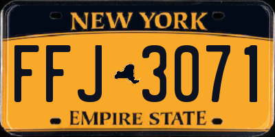 NY license plate FFJ3071