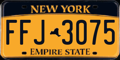 NY license plate FFJ3075