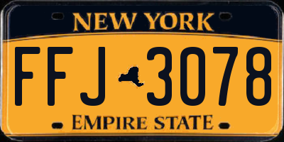 NY license plate FFJ3078