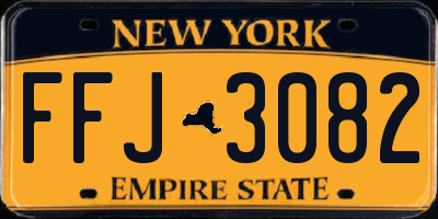 NY license plate FFJ3082