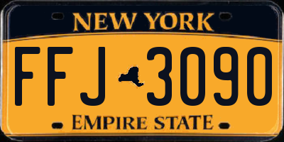 NY license plate FFJ3090