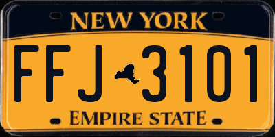 NY license plate FFJ3101