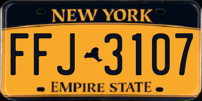 NY license plate FFJ3107