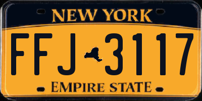 NY license plate FFJ3117