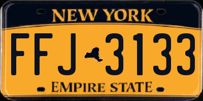 NY license plate FFJ3133