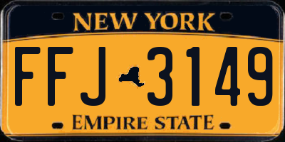NY license plate FFJ3149