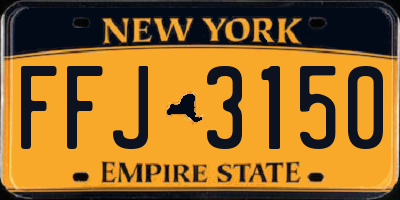 NY license plate FFJ3150