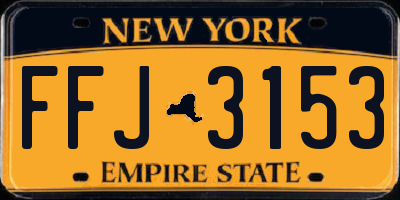 NY license plate FFJ3153