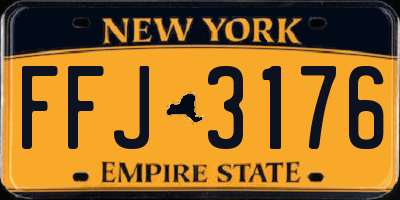 NY license plate FFJ3176
