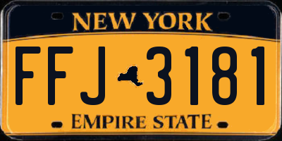 NY license plate FFJ3181