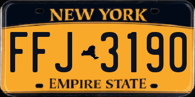 NY license plate FFJ3190