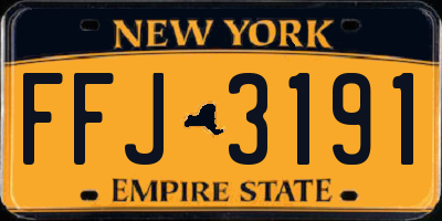 NY license plate FFJ3191
