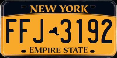 NY license plate FFJ3192