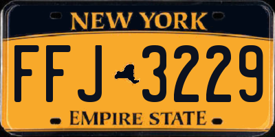 NY license plate FFJ3229