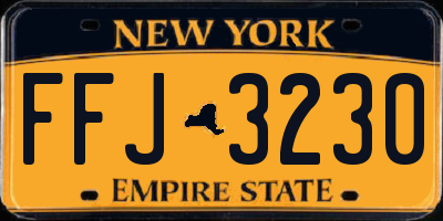 NY license plate FFJ3230