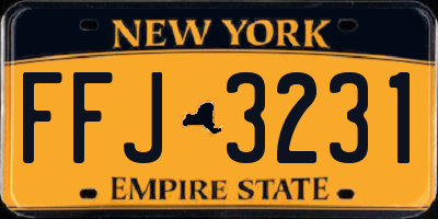 NY license plate FFJ3231