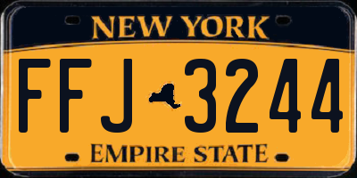 NY license plate FFJ3244