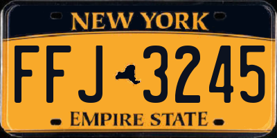 NY license plate FFJ3245