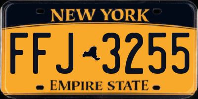 NY license plate FFJ3255