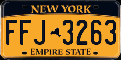 NY license plate FFJ3263
