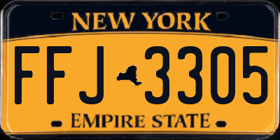 NY license plate FFJ3305