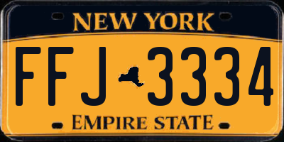 NY license plate FFJ3334