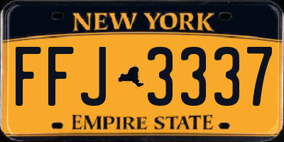 NY license plate FFJ3337