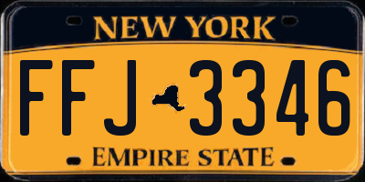 NY license plate FFJ3346