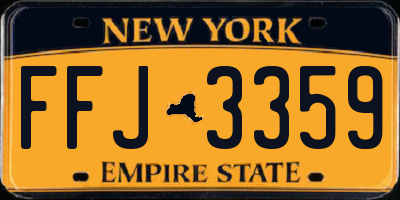 NY license plate FFJ3359