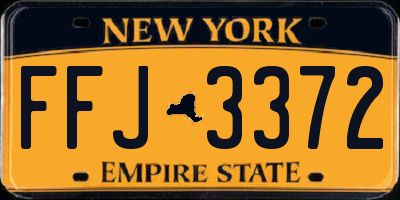 NY license plate FFJ3372