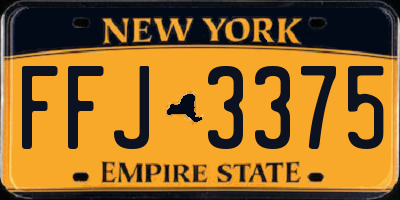 NY license plate FFJ3375