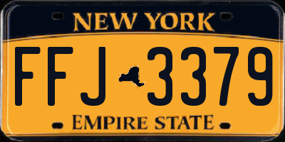 NY license plate FFJ3379