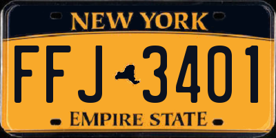 NY license plate FFJ3401