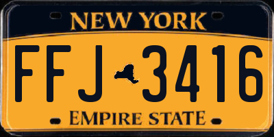 NY license plate FFJ3416