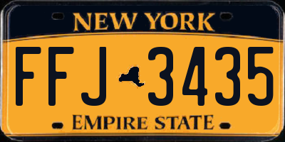 NY license plate FFJ3435