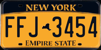 NY license plate FFJ3454