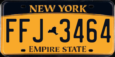 NY license plate FFJ3464