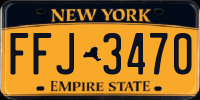 NY license plate FFJ3470