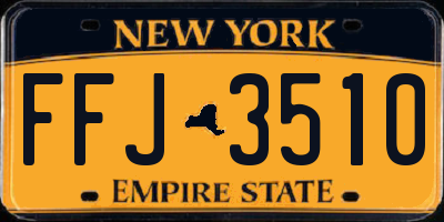 NY license plate FFJ3510
