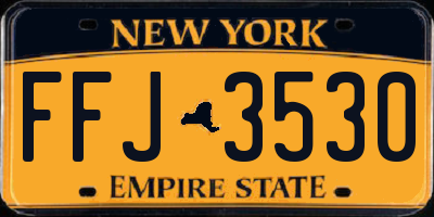 NY license plate FFJ3530