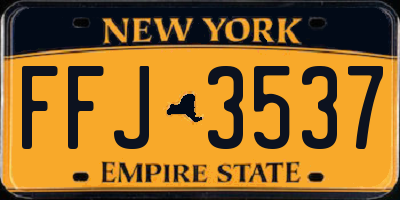 NY license plate FFJ3537