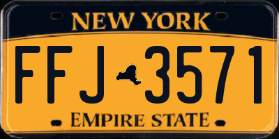 NY license plate FFJ3571