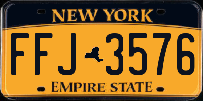 NY license plate FFJ3576